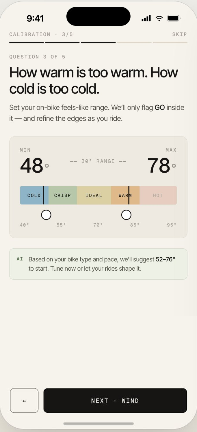 VeloVane calibration and preferences